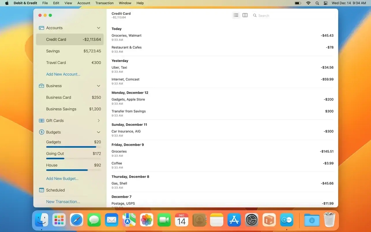 Debit & Credit Premium For Mac v7.1.3 实用的个人理财软件