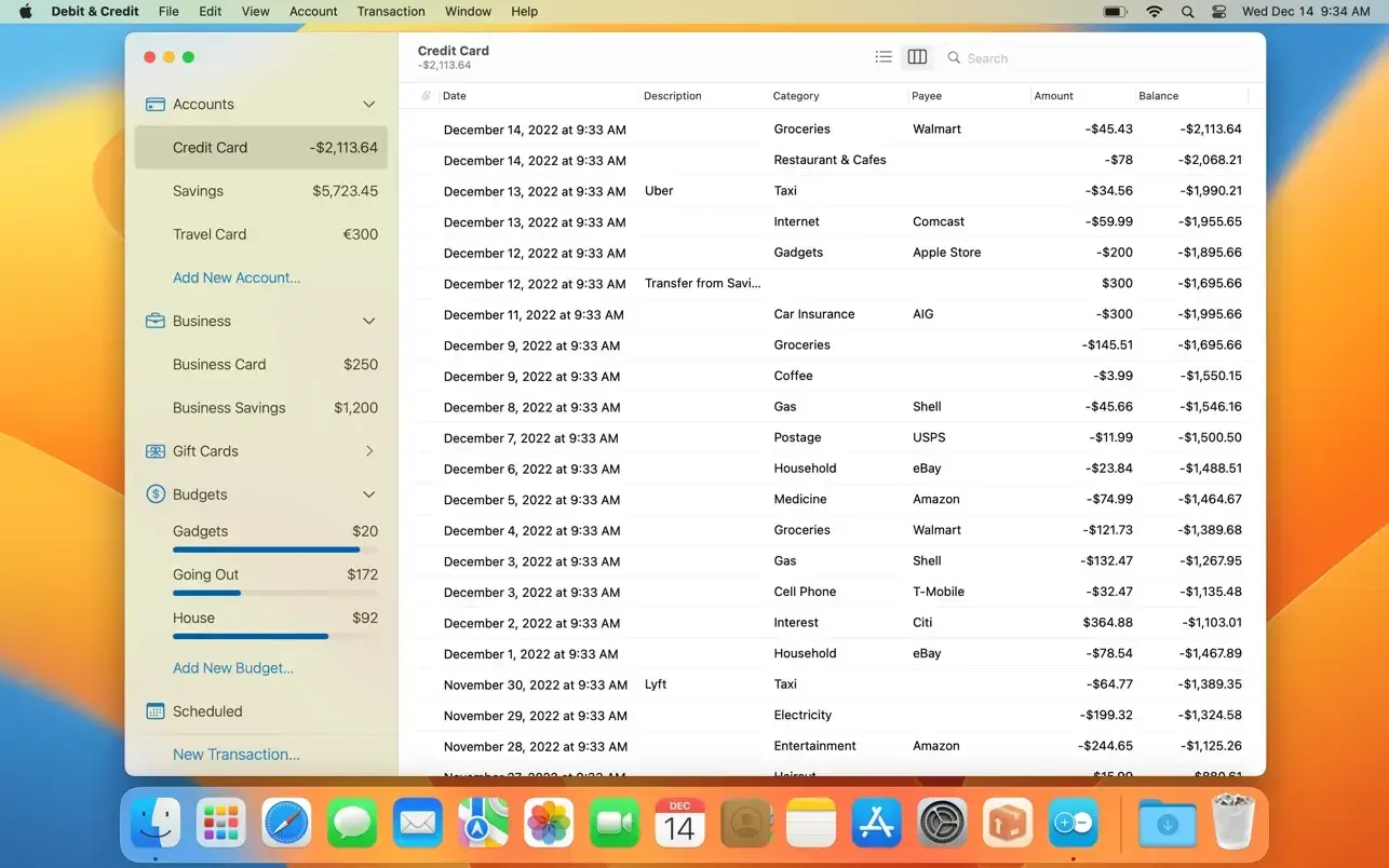 Debit & Credit Premium For Mac v7.1.3 实用的个人理财软件