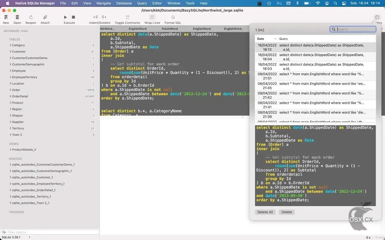 Native SQLite Manager For Mac