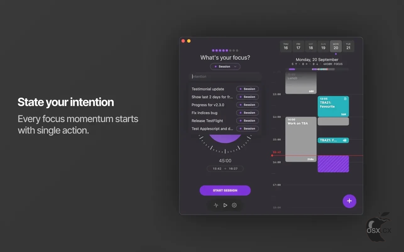 Session Pomodoro Focus Timer For Mac v2.13.12 专业的时间管理软件