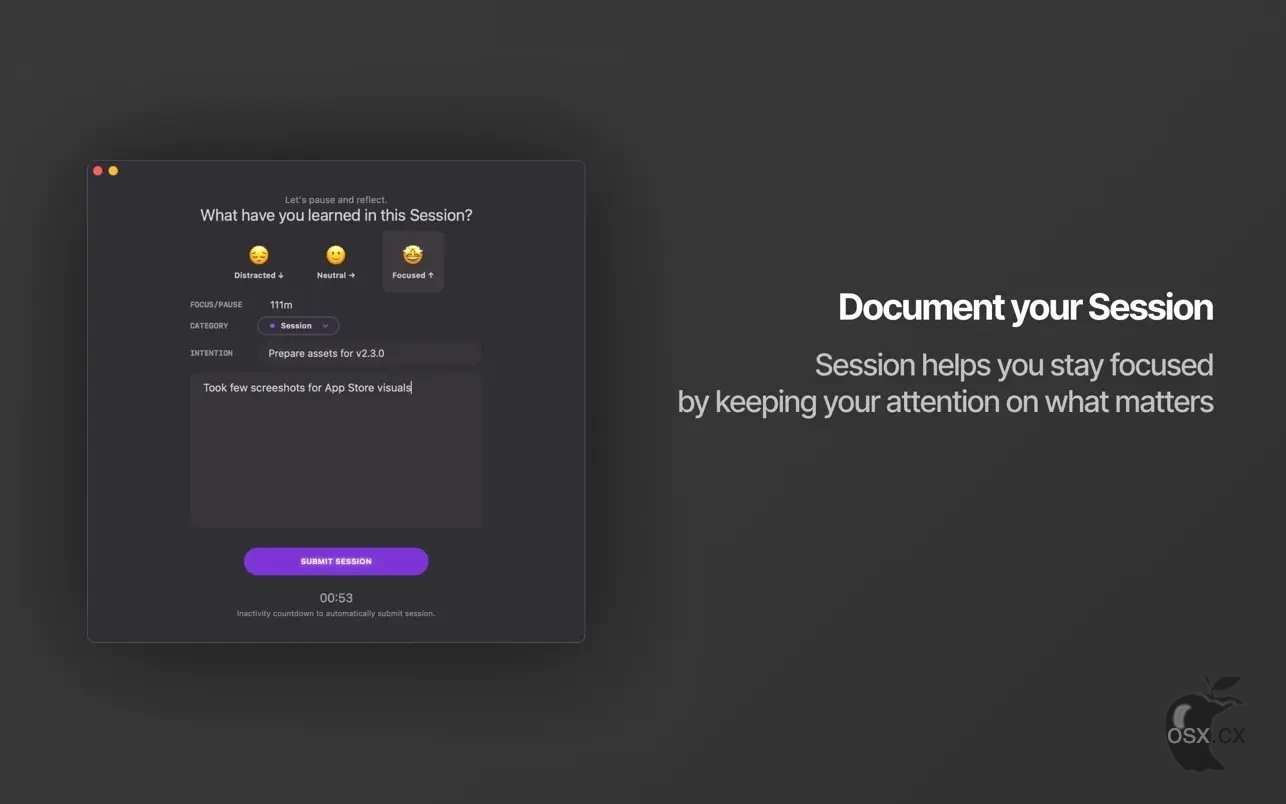 Session Pomodoro Focus Timer For Mac v2.13.12 专业的时间管理软件