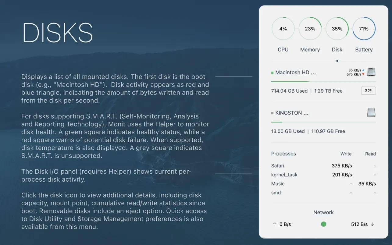 Monit For Mac v2.2.3 强大的系统运行状态监控工具