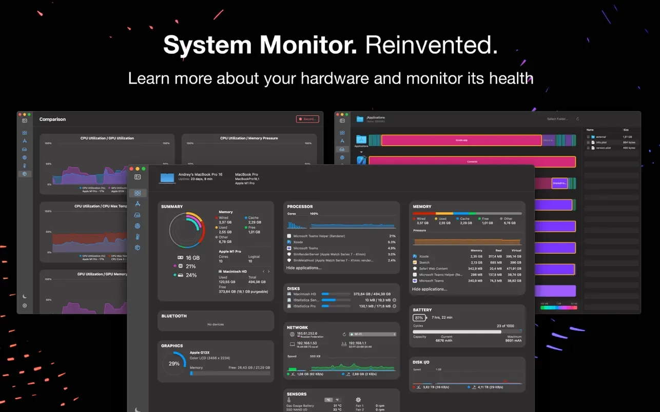 iStatistica Pro For Mac v7.1.1 强大的Mac硬件状态监控工具