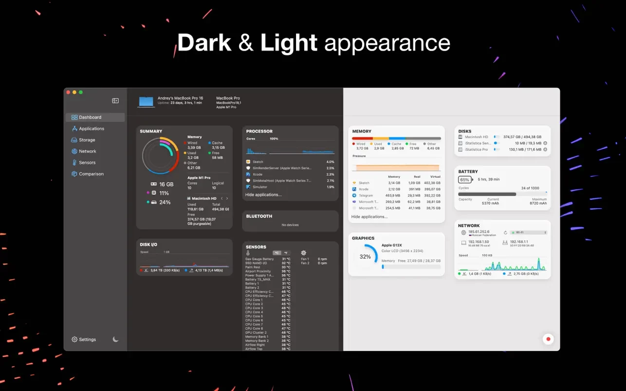 iStatistica Pro For Mac v7.1.1 强大的Mac硬件状态监控工具