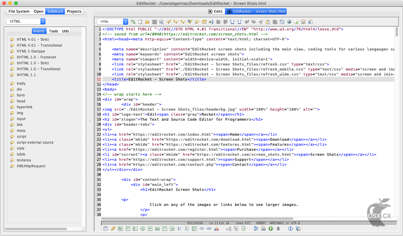 EditRocket For Mac v5.0.2 强大的文本编辑器