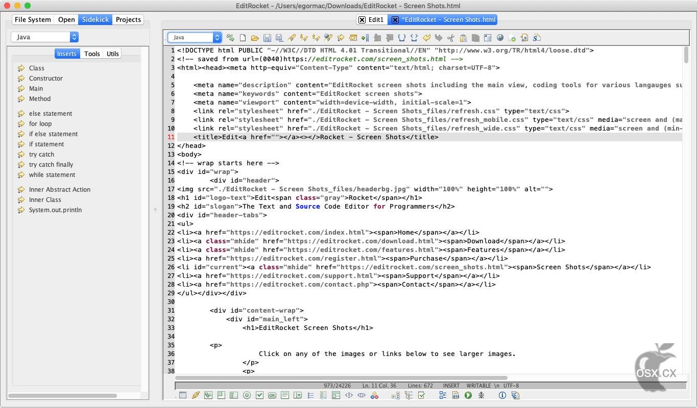 EditRocket For Mac v5.0.2 强大的文本编辑器