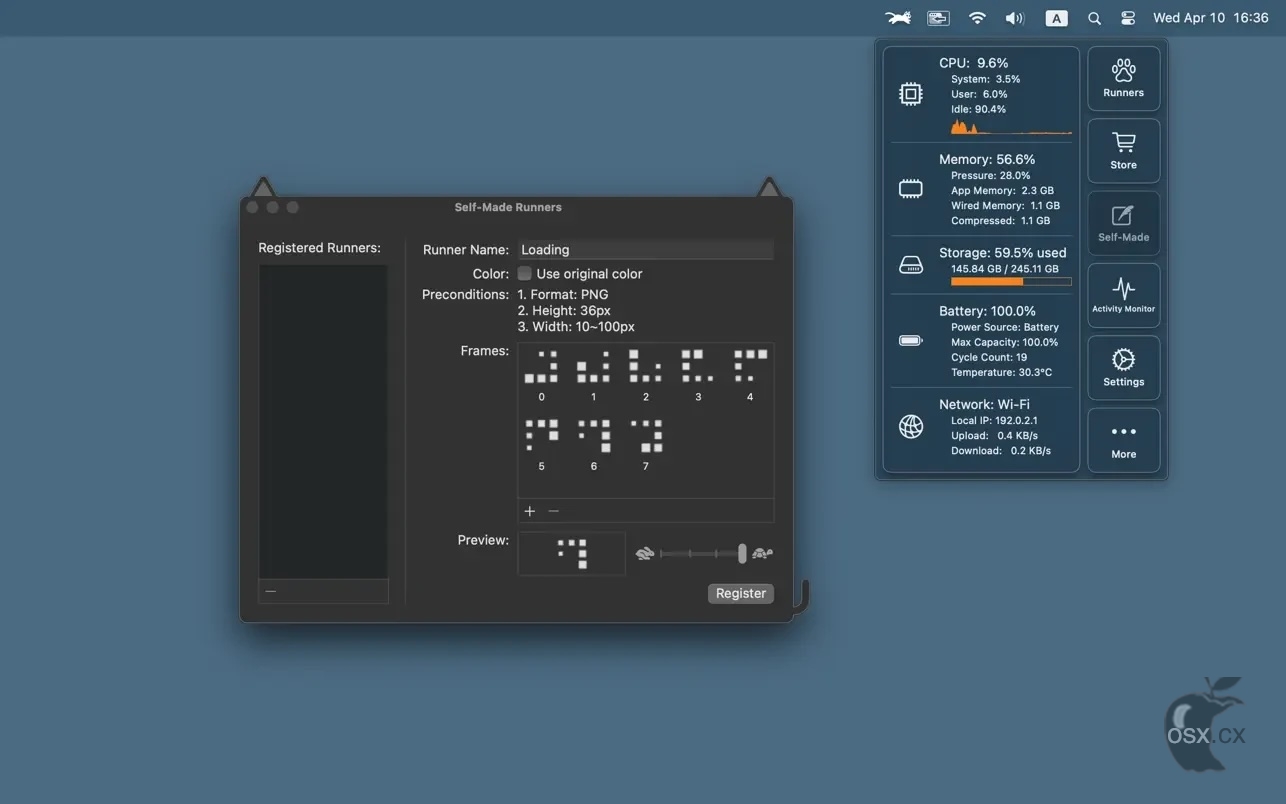 RunCat For Mac v12.2.1 实用的菜单栏趣味监控软件-图片1