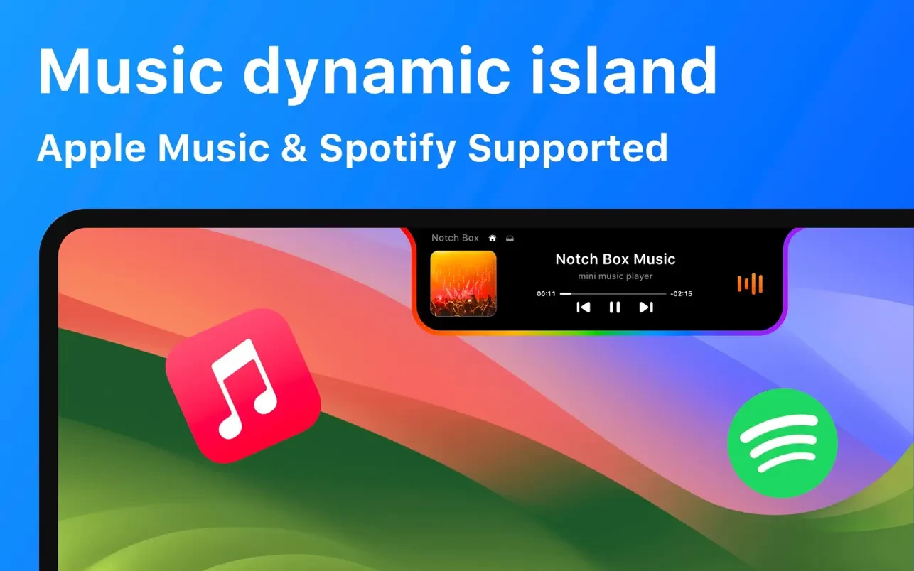 NotchBox For Mac v1.1.66 实用的灵动岛音乐和文件管理软件