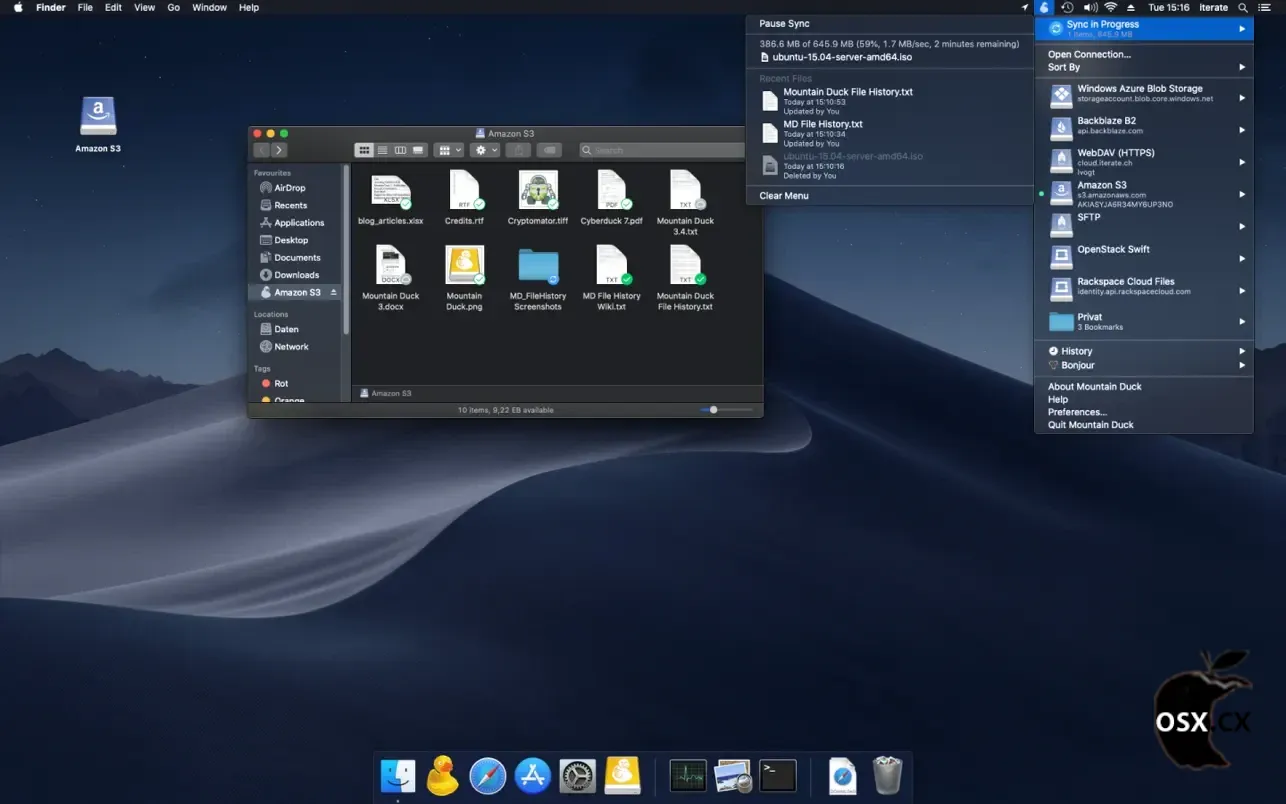 Mountain Duck For Mac v5.1.0 强大的云盘挂载本地工具
