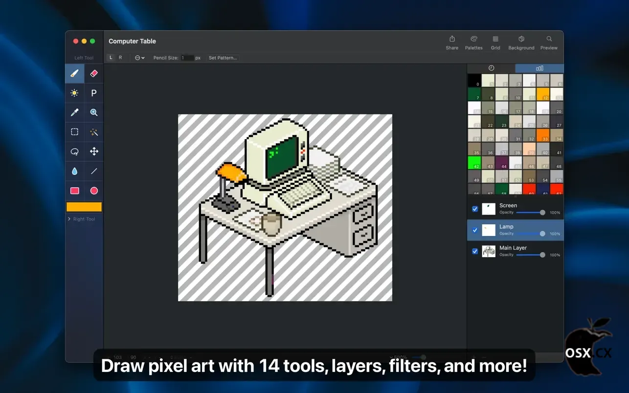 Pixen For Mac v5.6.2 专业的像素艺术编辑器